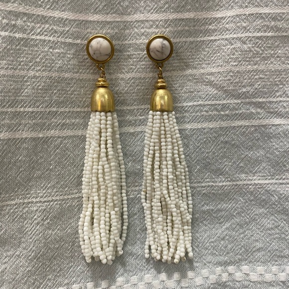 Stella and dot white tassel earrings - Picture 3 of 3
